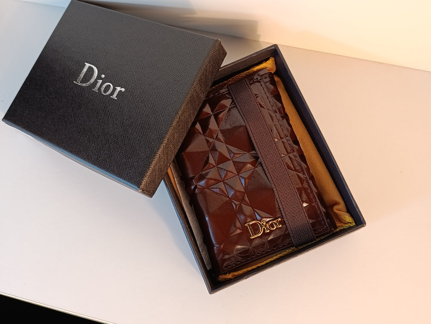 PORTEFRUILLE  DIOR CUIR MARRON